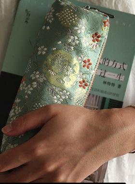 笔袋文具复古定制中国风棉麻烫金帆布艺笔帘简约大容量大中小学生卷笔袋文艺青年古风笔袋同学小礼物