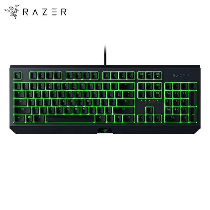 雷蛇(razer)黑寡妇蜘蛛标准 机械键盘 游戏办公abs键帽绿轴绿光