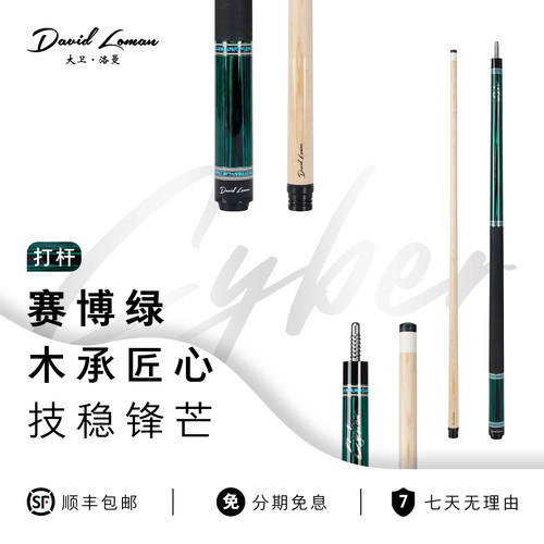 DAVIDLOMAN大卫洛曼台球杆赛博系列中式黑八台球杆木前肢大头杆