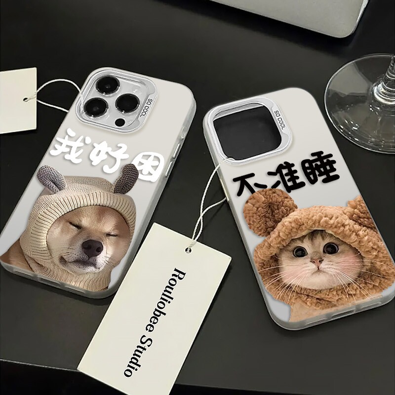 情侣卡通苹果华为oppo小米手机壳