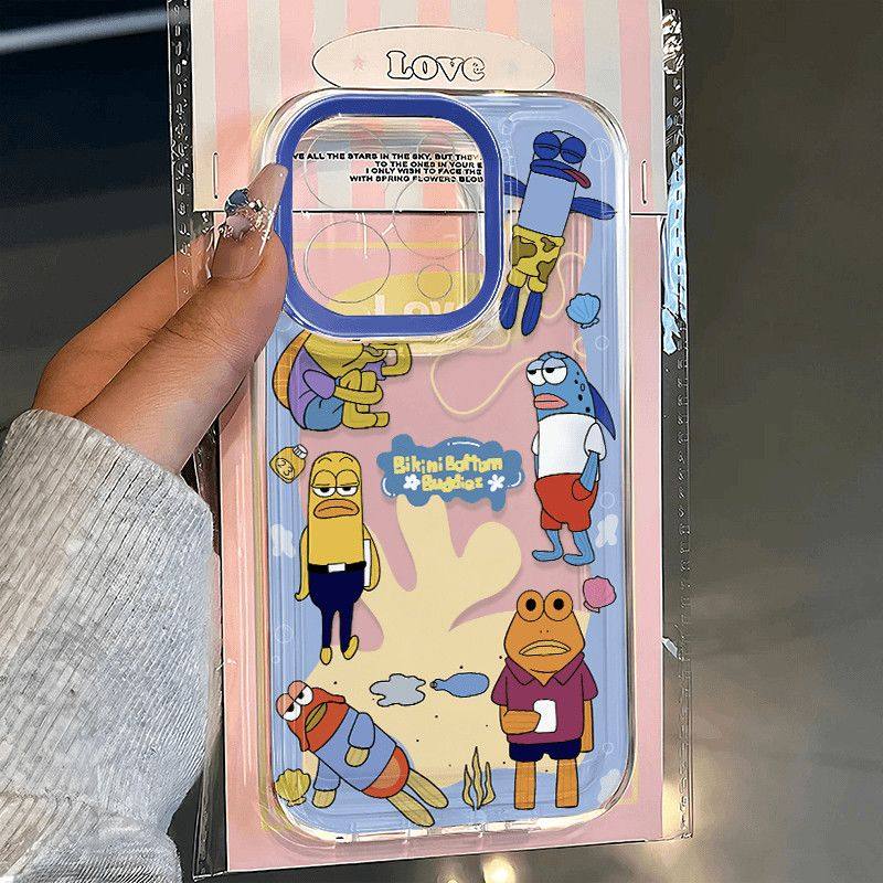 比奇堡居民适用苹果17promax手机壳iphone16新款15透明小米17/15女款华为p80创意16简约荣耀200防摔vivo全包