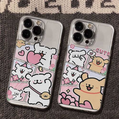 爱心线条小狗苹果华为小米手机壳