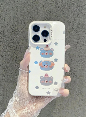 耳机小熊适用iPhone16promax手机壳苹果15/14/13/1211新年opporeno13套vivo华为mate70小米红米k80荣耀90情侣