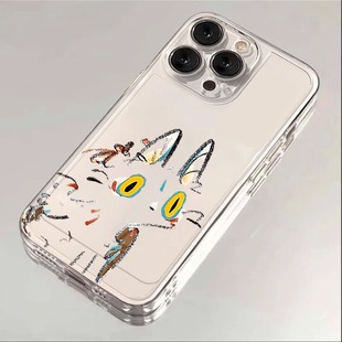 抽象猫咪适用苹果16手机壳iphone15promax套14/13/1211华为mate70荣耀oppofindx8一加iqoo小米红米k80vivos20