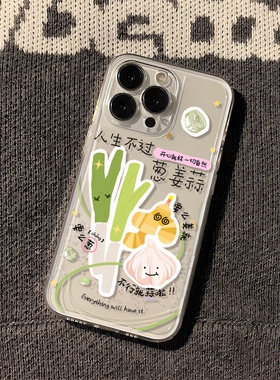 人生不过葱姜算适用苹果16promax手机壳华为mate70小米15oppovivo荣耀红米iPhone14日韩13卡通12时尚11网红xs