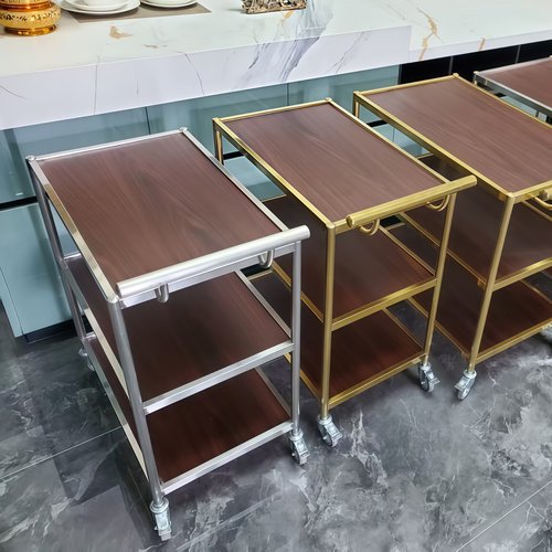 不锈钢三层商用移动餐车