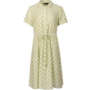 Maseley/玛塞莉网格连衣裙夏季新款简约大气时髦复古裙子女