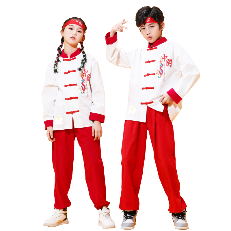 儿童演出服中国风武术表演服中小学生运动会啦啦队服爵士街舞嘻哈