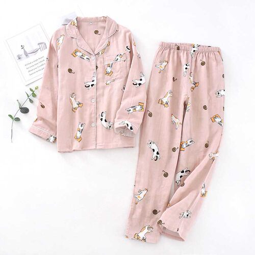 情侣款纯棉睡衣家居服套装