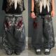 embroidered 复古款 jeans vintage baggy 宽松刺绣牛仔裤 American