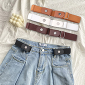 裤 带免打孔腰带配饰 子松了神器收腰男女士懒人腰带松紧隐形皮带裤