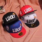 蓝色帽子男童棒球时尚 街舞男宝嘻哈儿童平沿帽男孩春秋小童鸭舌帽