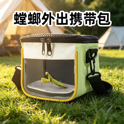 宠物螳螂外出包便携透气观察包昆虫短时转移展示携带用品小包箱盒