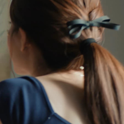 许我耀眼许妍赵露思同款黑色蝴蝶结飘带发夹马尾鸭嘴夹侧边发饰女
