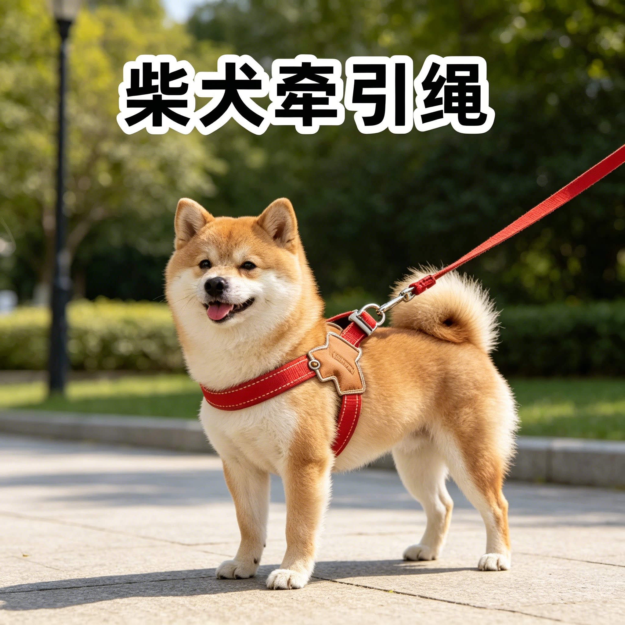 柴犬专用胸背牵引绳中型犬防爆冲咬可调节狗狗胸背带外出遛狗用品图片