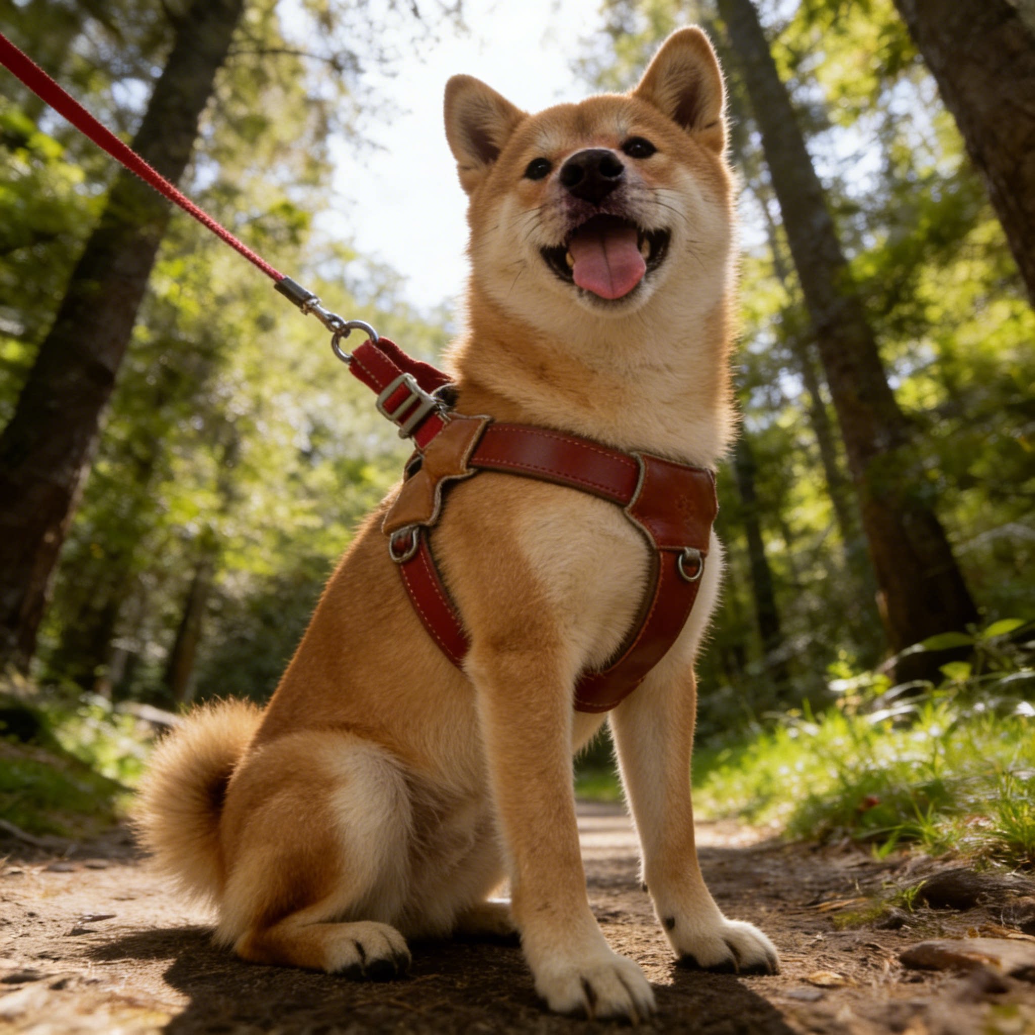柴犬胸背牵引绳防爆冲防咬可调图片