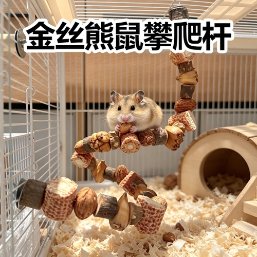 金丝熊鼠攀爬杆笼内丰荣造景解闷自嗨坚果玉米芯啃咬磨牙玩具站杆
