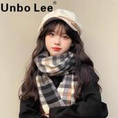 格子围巾女秋冬季 Unbo Lee韩版 保暖英伦风百搭男围脖情侣加厚披肩