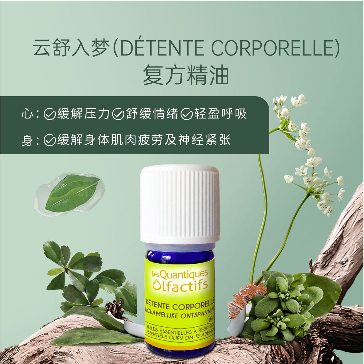 【法国原装进口】寇缇芳《云舒入梦》身体放松助眠香薰精油