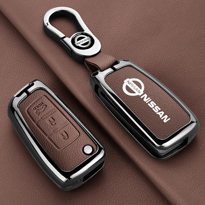 适用22款新日产轩逸经典钥匙套劲客包尼桑蓝鸟奇骏高档金属壳车包