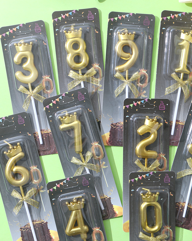 皇冠蝴蝶结数字蜡烛可点燃