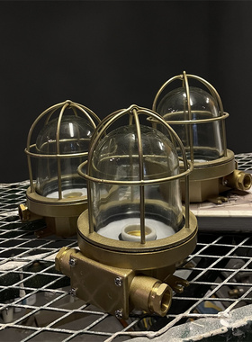 SS太空站美式复古工业玻璃卧室客厅书房酒吧全铜台壁灯防水led灯