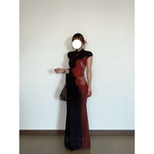 新中式 流行穿搭 包臀连衣裙夏季 国风改良旗袍赫本风新款 高级感修身