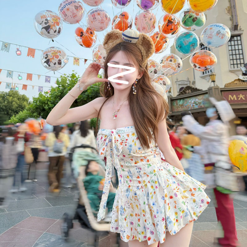 时髦复古性感设计套装女夏日新款微胖抹胸显瘦收腰半裙碎花两件套,女装/女士精品,大码套装,淘宝优惠券,粉丝福利购,淘宝优惠卷