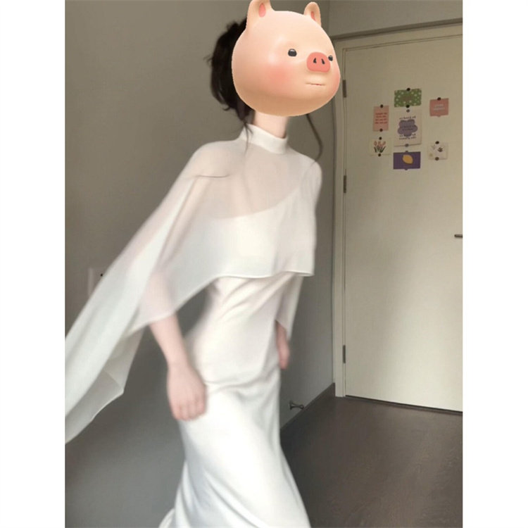 胖mm大码法式温柔风气质两件套女春季新款不规则罩衫连衣裙套装潮