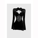 辣妹微胖mm显瘦收腰包臀短裙 连衣裙女秋季 大码 纯欲风镂空蕾丝长袖