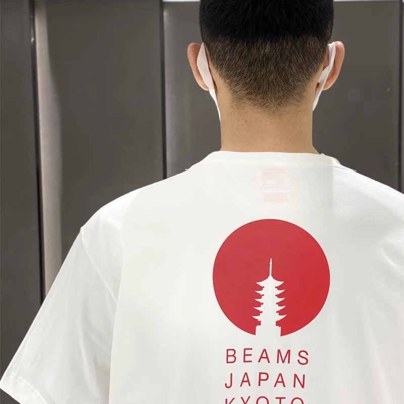 BEAMS JAPAN KYOTO富士山25SS短袖印花T恤纯棉日系潮
