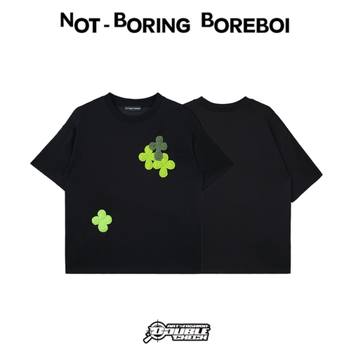 【Not-Boring Boreboi】3D Yarn Cross Tee十字毛线绣片短袖T恤