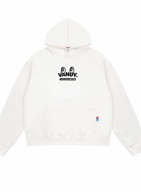 【官方正品】VandyThePink 胸前标语印花白色连帽卫衣 男女同款