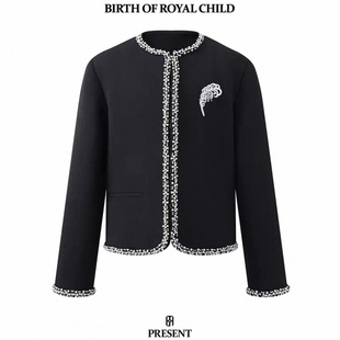 BIRTH ROYAL CHILD 珍珠羽毛小香风夹克外套 BORC 官方正品