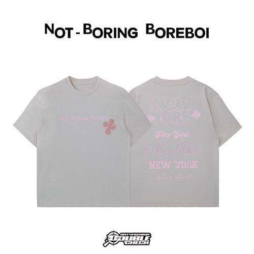 【Not-Boring Boreboi】New York Yarn Logo Tee毛线绣片撞色短袖