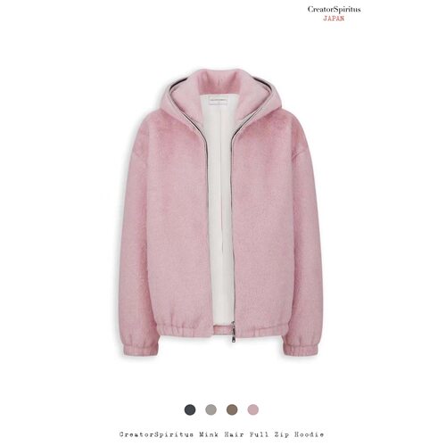 【CreatorSpiritus】Mink Hair Full Zip Hoodie拉链皮毛夹克外套
