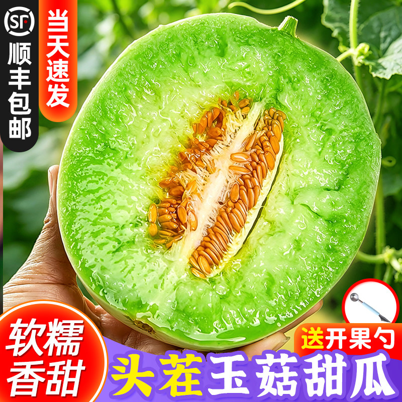 顺丰包邮冰淇淋玉菇甜瓜新鲜时令水果当季整箱10斤羊角山东蜜香瓜