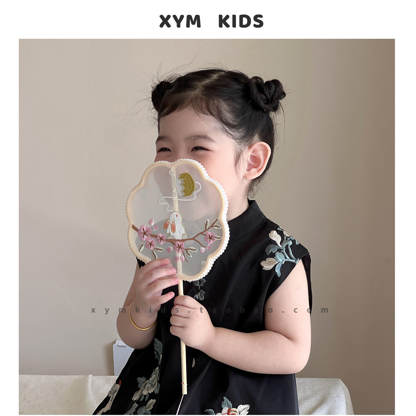 2025儿童古风团扇配饰新中式中秋