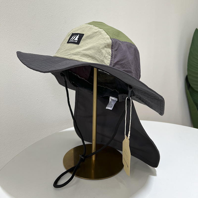 防晒遮阳渔夫帽可拆护颈