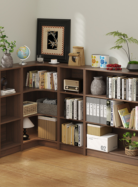 客厅儿童实木书柜墙转拐角一体置储物落地绘本书架窄收纳柜billy