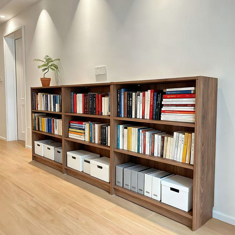 日式实木落地书架胡桃木色自由组合书柜家用储物柜三层收纳置物架,住宅家具,书架,淘宝优惠券,粉丝福利购,淘宝优惠卷