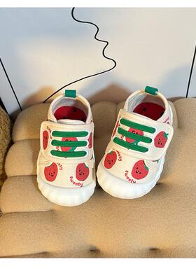 2024新款宝宝帆布鞋春秋透气儿童软底学步鞋婴儿鞋男女童防滑防撞