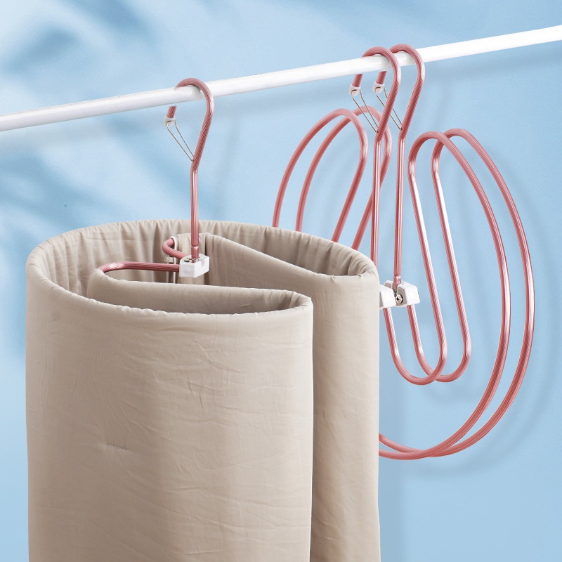 阳台晾被子飘窗被套防风螺旋式心形凉大衣架晒被子床单晾衣架