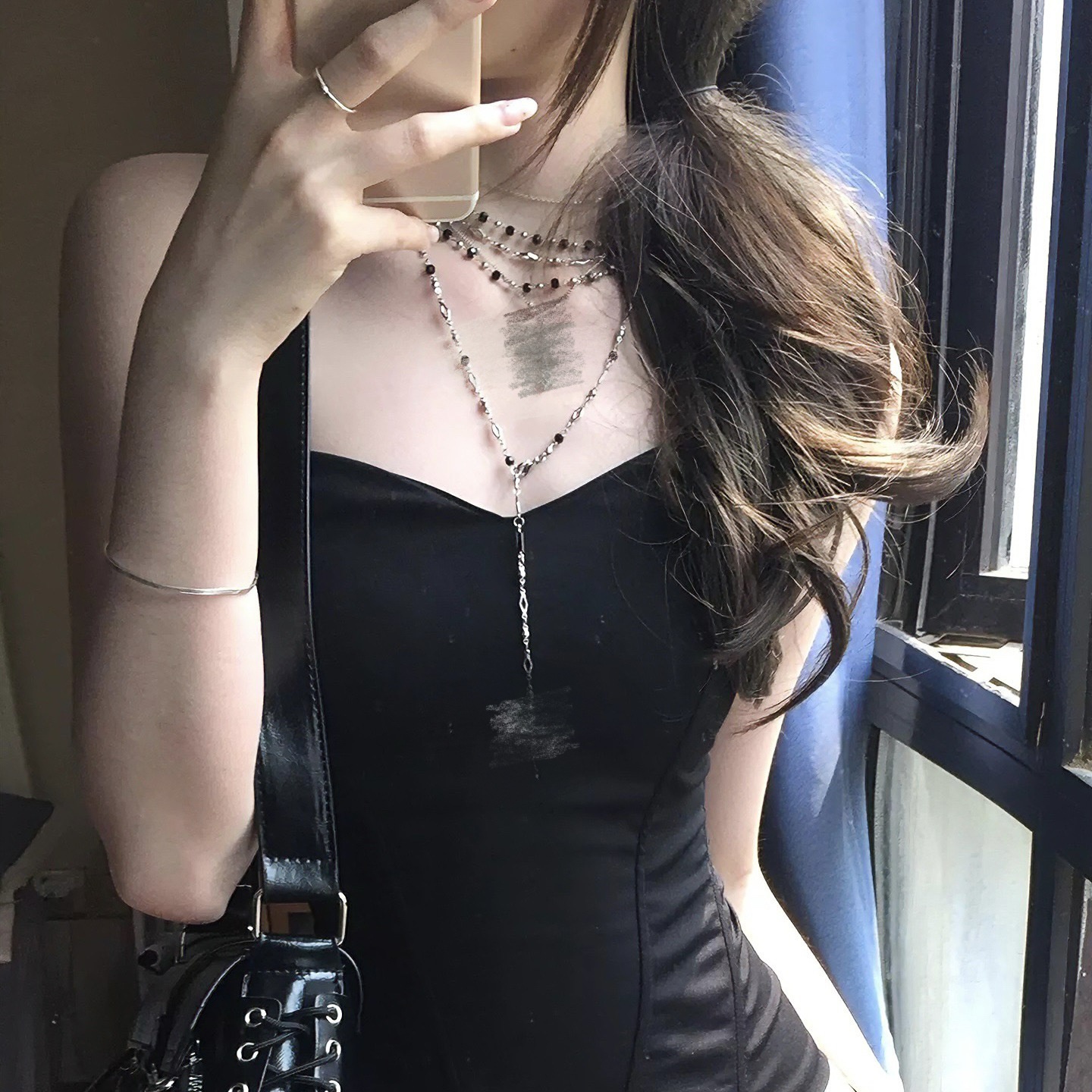 暗黑朋克多层十字架吊坠项链女y2k辣妹甜酷亚文化锁骨链小众个性