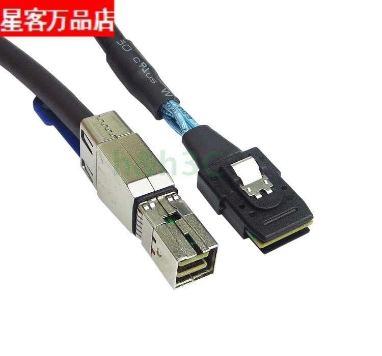 全新Mini SAS 4I外置线HD高速SFF-8644转SFF 8087服务器数据线1米