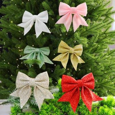 蝴蝶结新款场景布置圣诞树装饰品