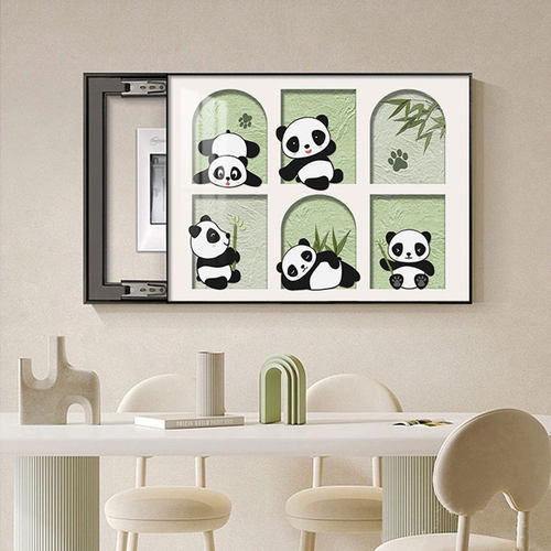 电表箱装饰画动物遮挡箱