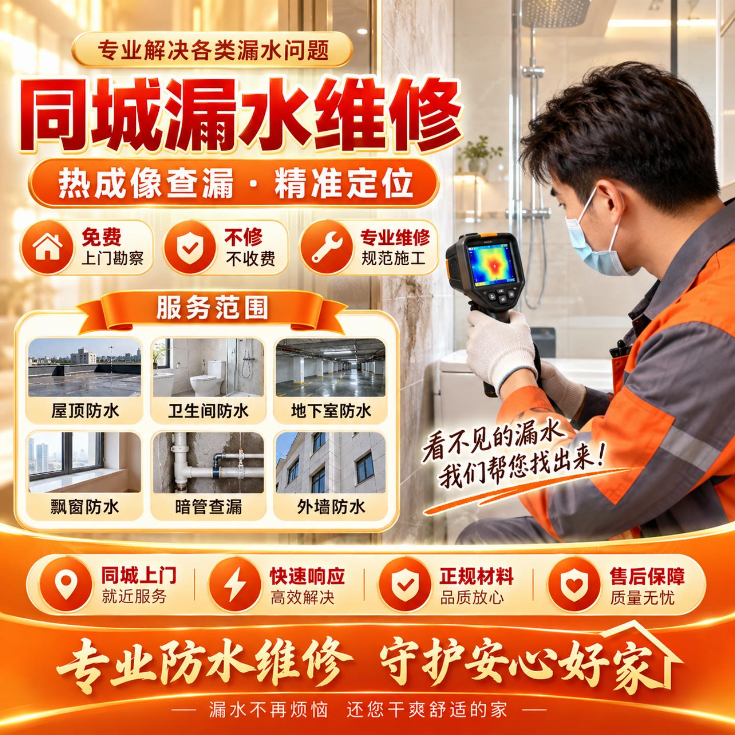 房屋防水补漏上门卫生间楼顶外墙防水材料
