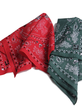 commas 原创国潮腰果花方巾嘻哈头巾街舞发带复古时尚美式围巾男