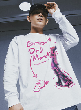 Commas 黄旭摇摆教官巡演联名 原创国潮秋季宽松长袖卫衣圆领上衣